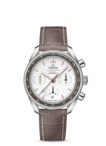 Omega Speedmaster Co-Axial 38 Stainless Steel / Diamond / Silver / Strap